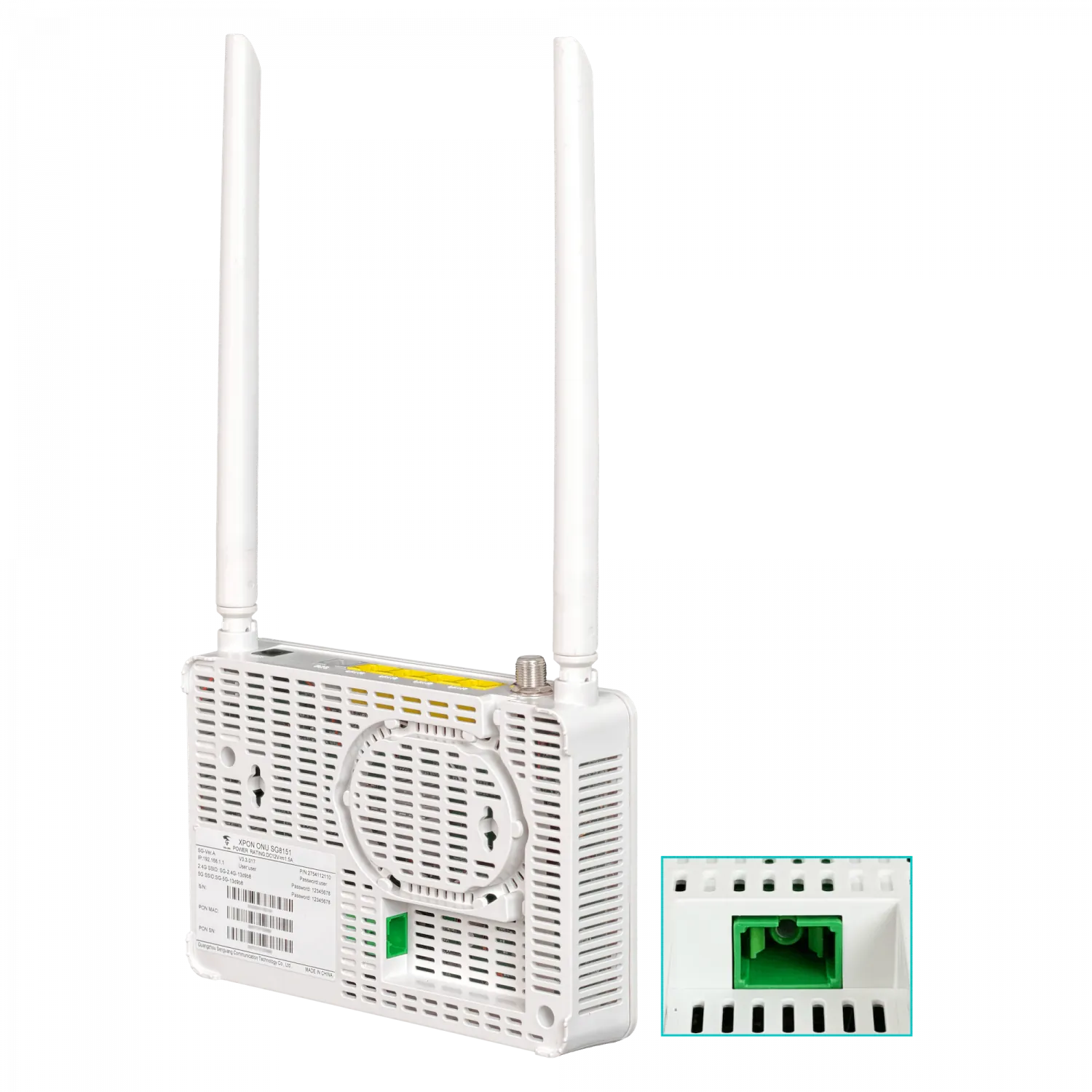 ONU XPON CATV WiFi-AC 4-1000 1-F-H RJ11-FXS SC/APC 2-USB-AH req-12V 5