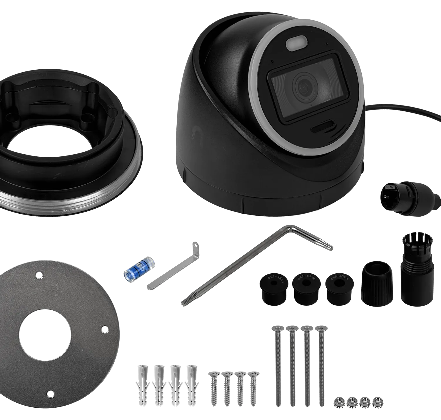 UI Negro MiniDomo 8MP AI V57º 1-1000 IP66 IK08 CamaraIP IR40 req-PoE+ 2