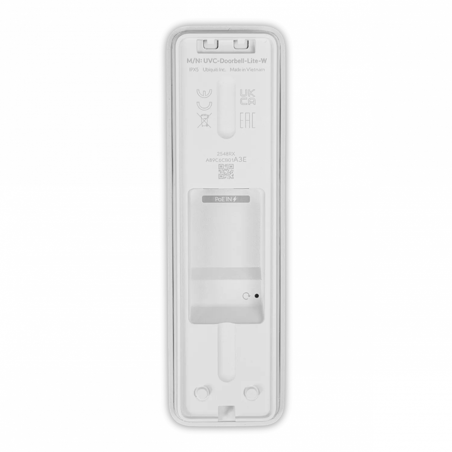 UBIQUITI Blanco Timbre 5MP Audio/Mic 1-100 PoE IPX5 IR5m Protect 4