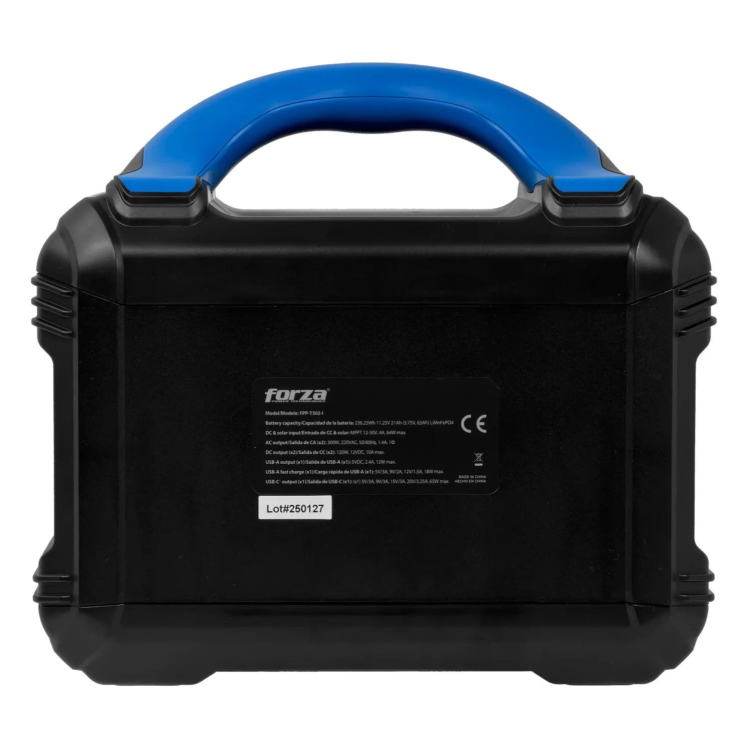 FORZA 300W Bateria Litio LMFP 236Wh Portatil inversor OndaPura MPPT 8