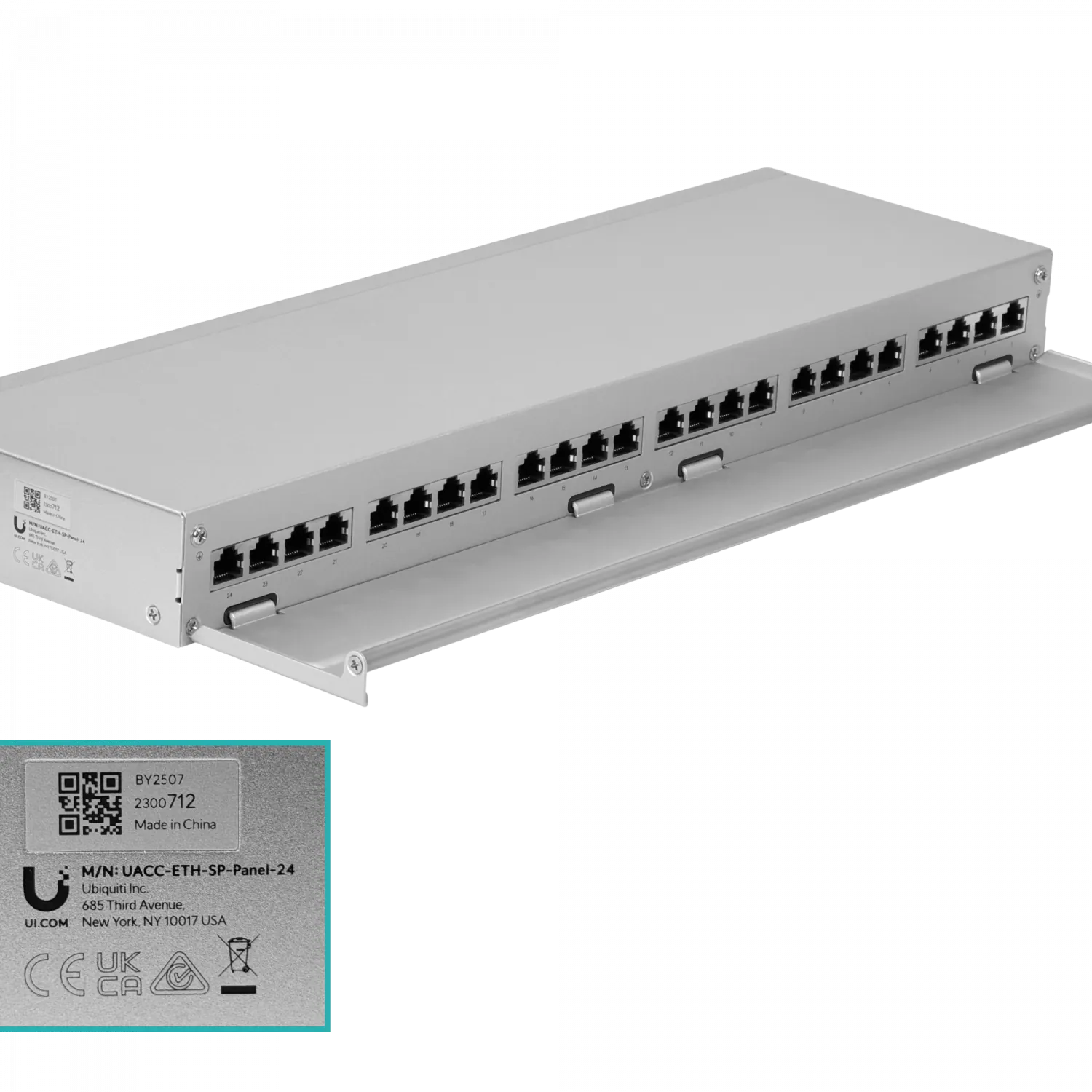 Panel Protector Ubiquiti ETH-SP-PANEL-24 24 Puertos RJ45 10Gbps PoE++ 5