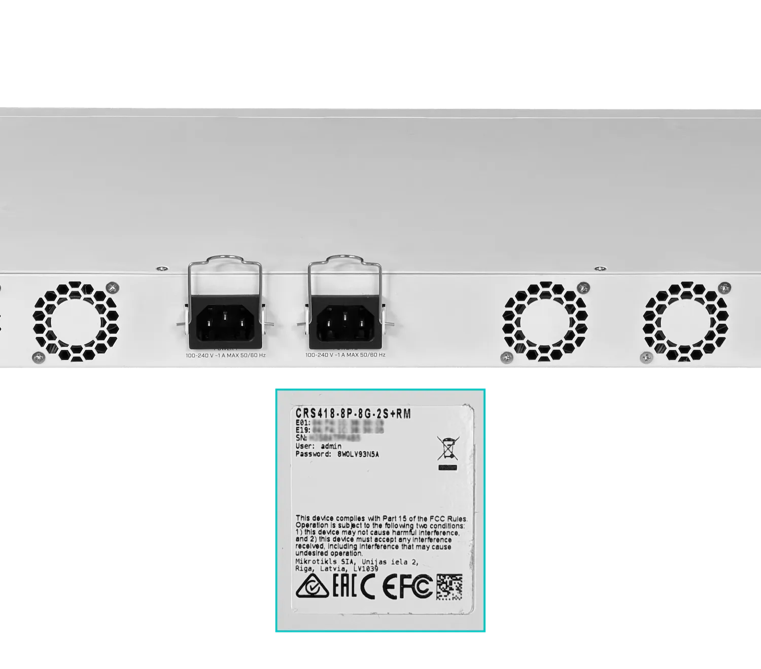 MIKROTIK 17-1000(8-PoE+) 2-SFP+ USB L2/L3 Rack 2-220VAC Switch 2