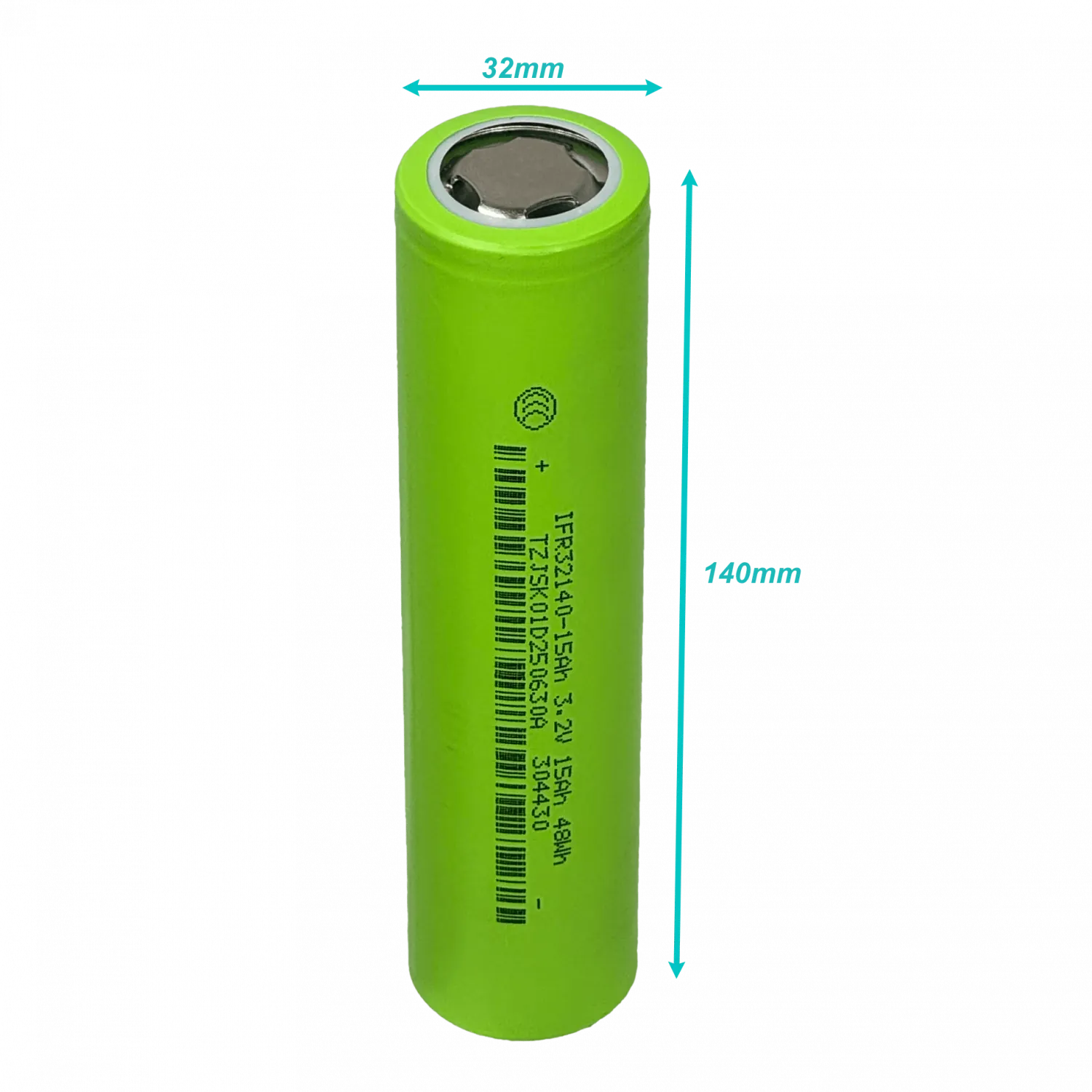 32x140mm 1 Pila Litio 3,2V 15Ah Li-ion Recargable Bateria 48WH 1