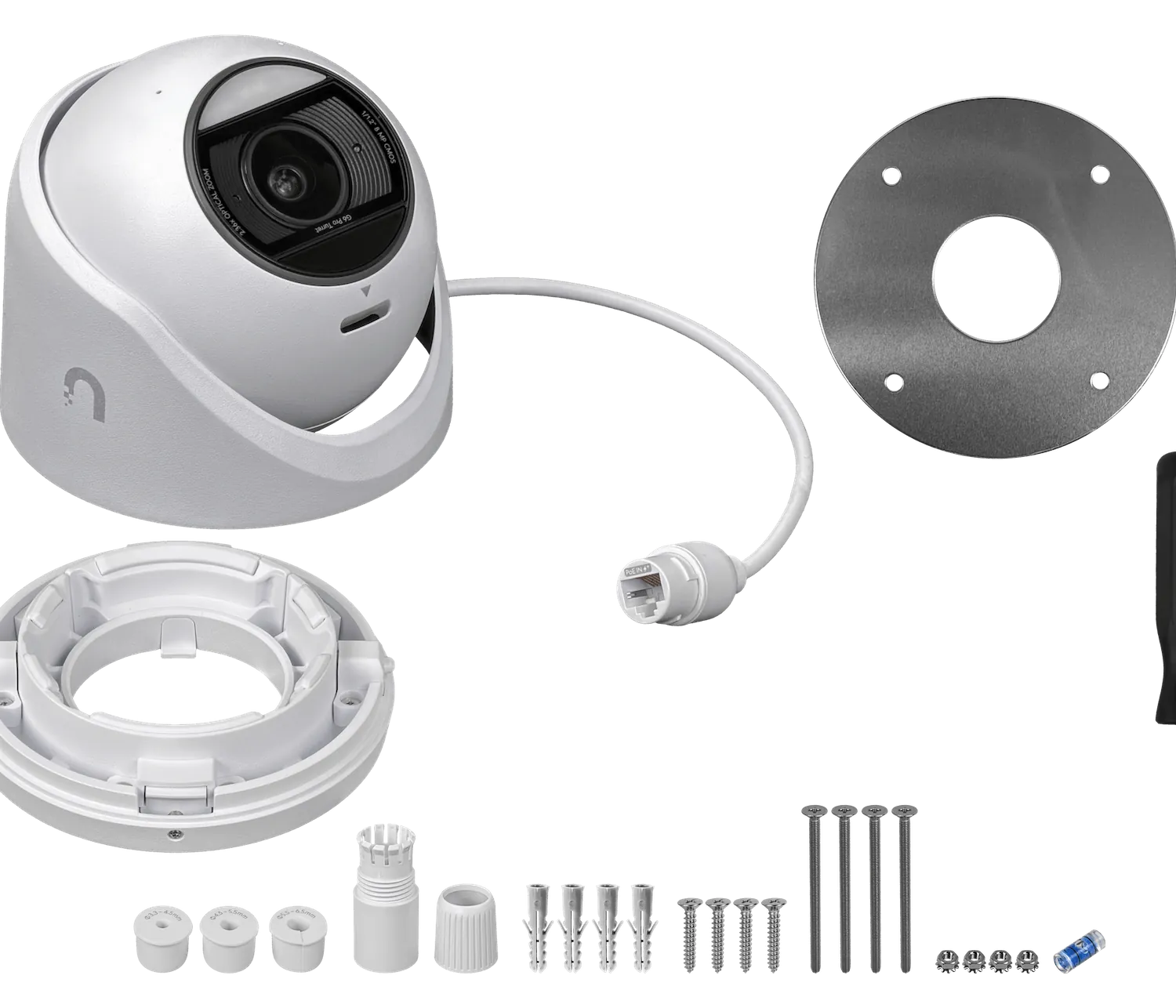 UI Blanco MiniDomo 8MP AI 2,36x 1-1000 IP66 IK04 CamaraIP IR40 reqPoE+ 2