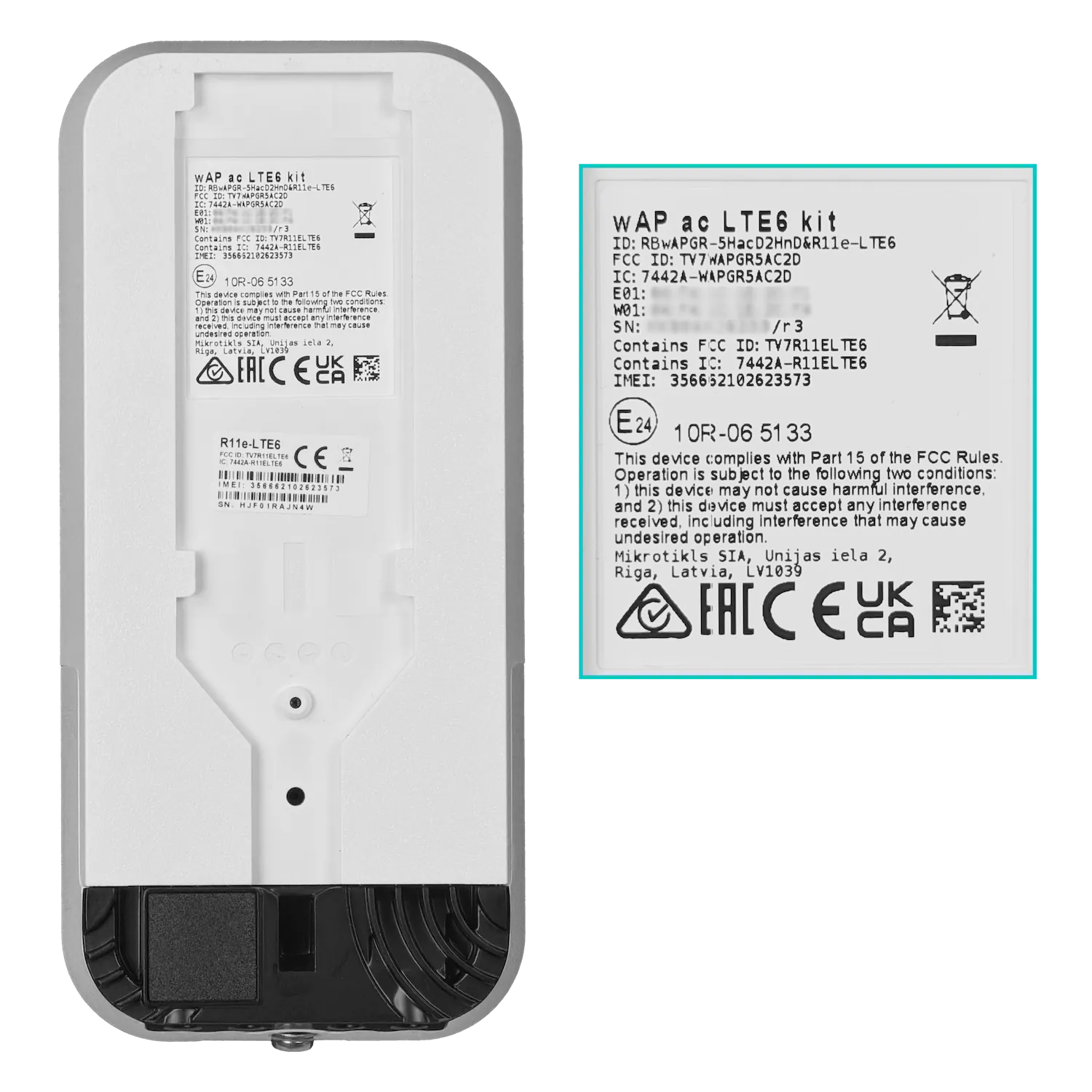 MIKROTIK LTE6 3G/LTE 1 Sim 2-1000 2,4/5GHz U.FL 2x2-2,5dBi L4 6