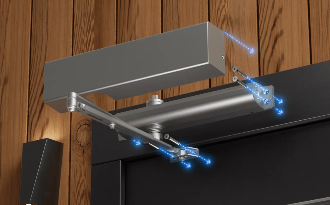 Brazo Hidráulico Ubiquiti UACC-DOORCLOSER-US 40-80Kg con Carcasa 3