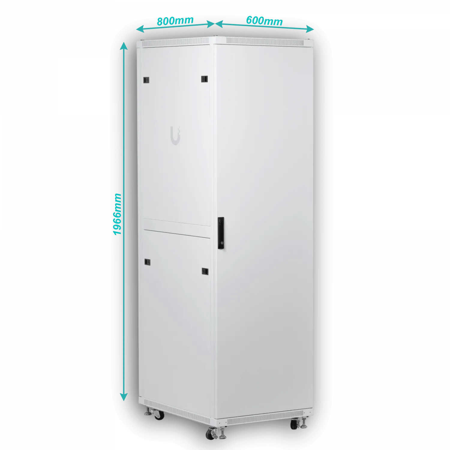 UBIQUITI Vidrio 42U 800mm 80cm Fondo Rack Blanco Ventilador 1