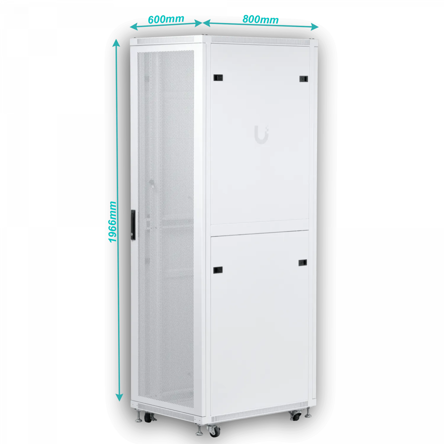 UBIQUITI Microperforada 42U 800mm 80cm Fondo Rack Blanco Ventilador 4