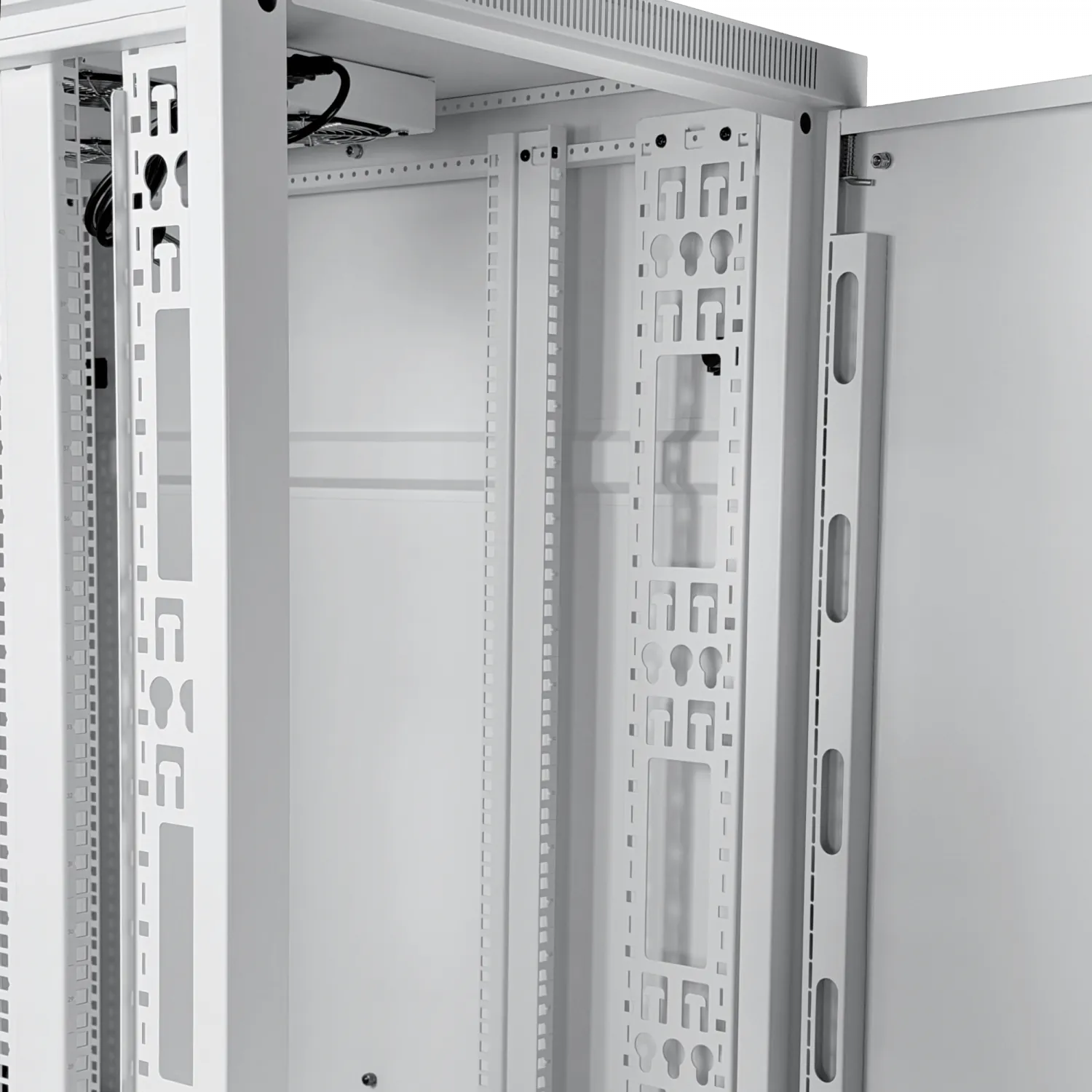 UBIQUITI Puerta Vidrio 42U 1000mm 100cm Fondo Rack Blanco Ventilador 1