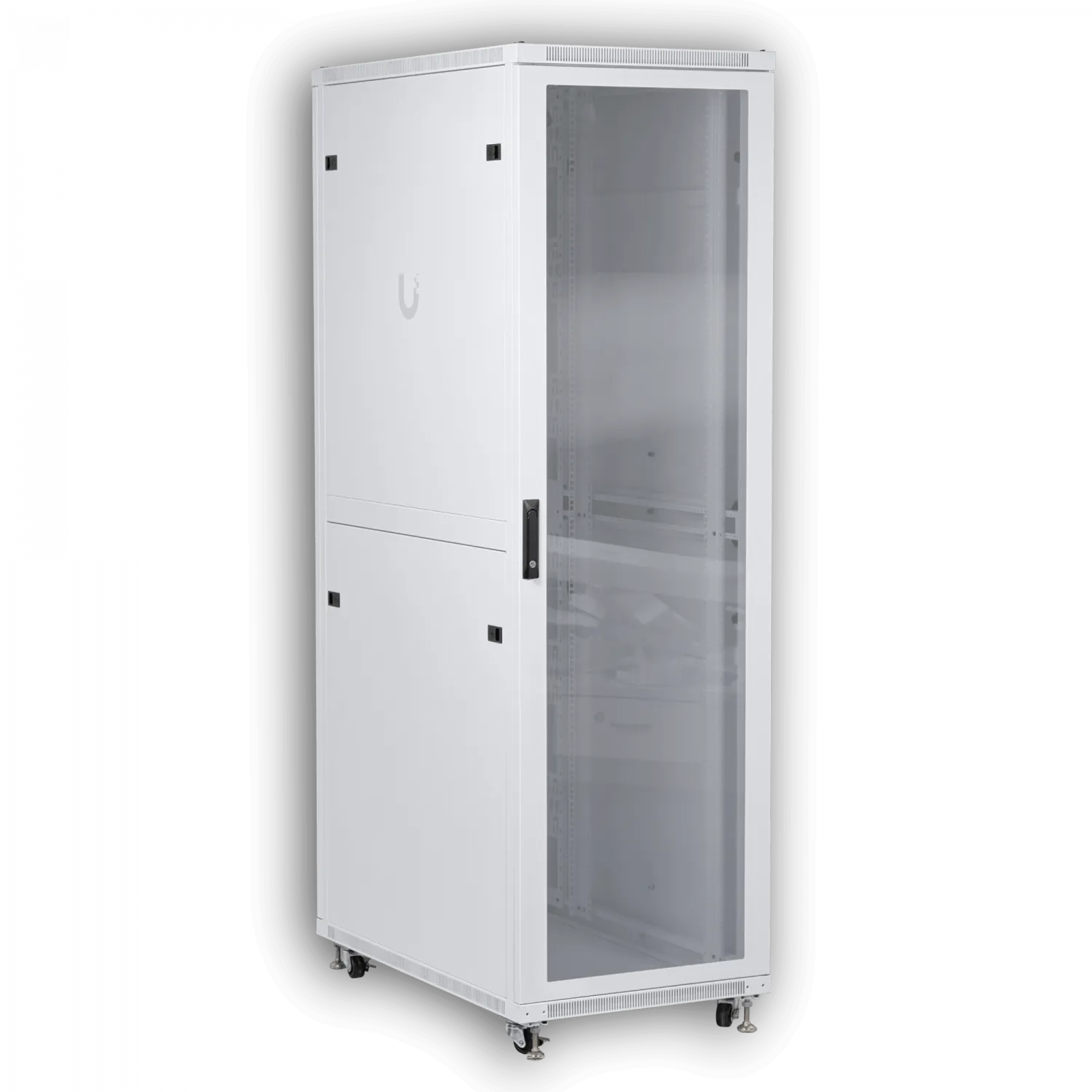 UBIQUITI Puerta Vidrio 42U 1000mm 100cm Fondo Rack Blanco Ventilador 3