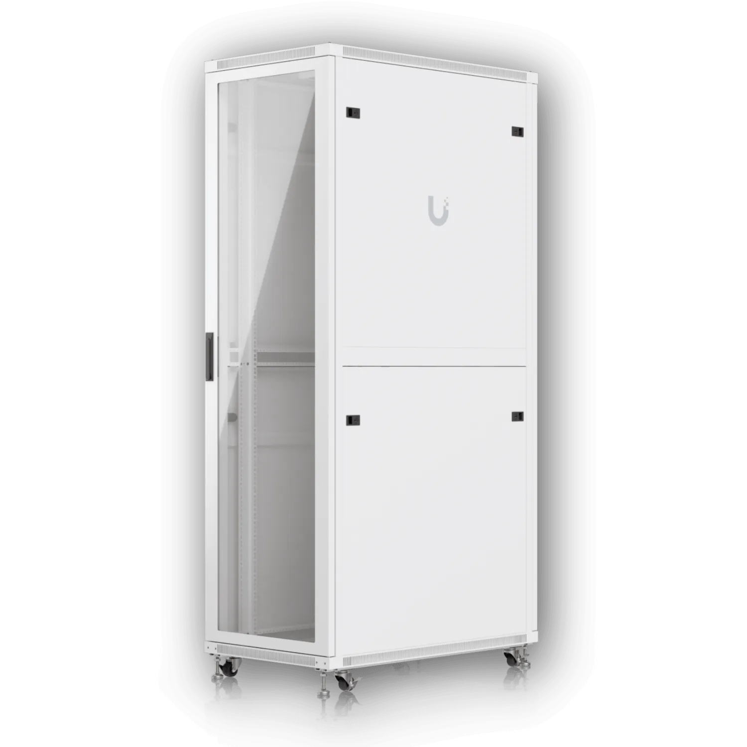 UBIQUITI Puerta Vidrio 42U 1000mm 100cm Fondo Rack Blanco Ventilador 4