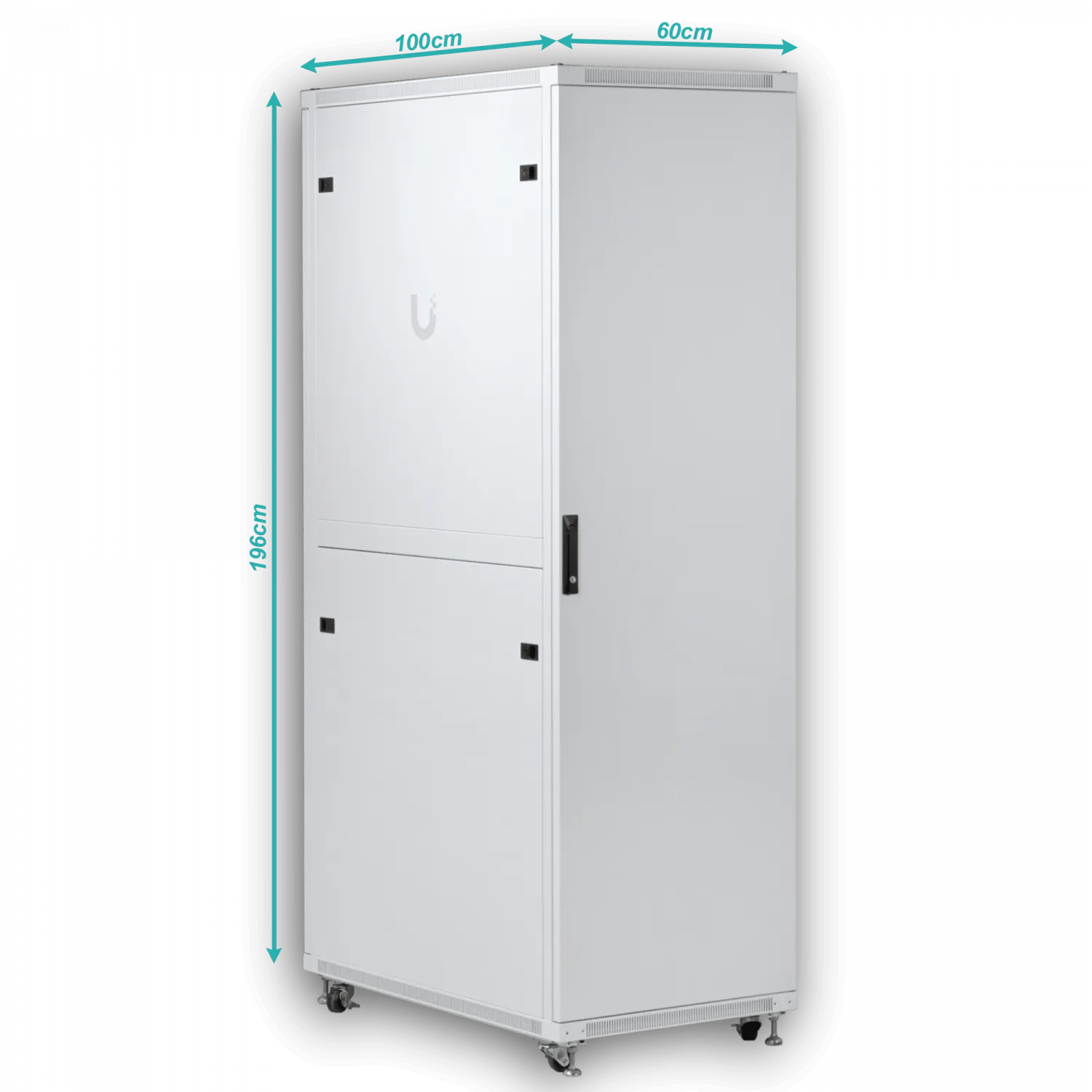 UBIQUITI Puerta Vidrio 42U 1000mm 100cm Fondo Rack Blanco Ventilador 5