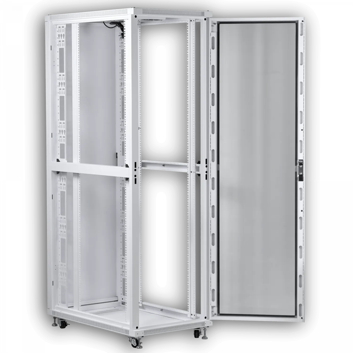 UBIQUITI Puerta Vidrio 42U 1000mm 100cm Fondo Rack Blanco Ventilador 7