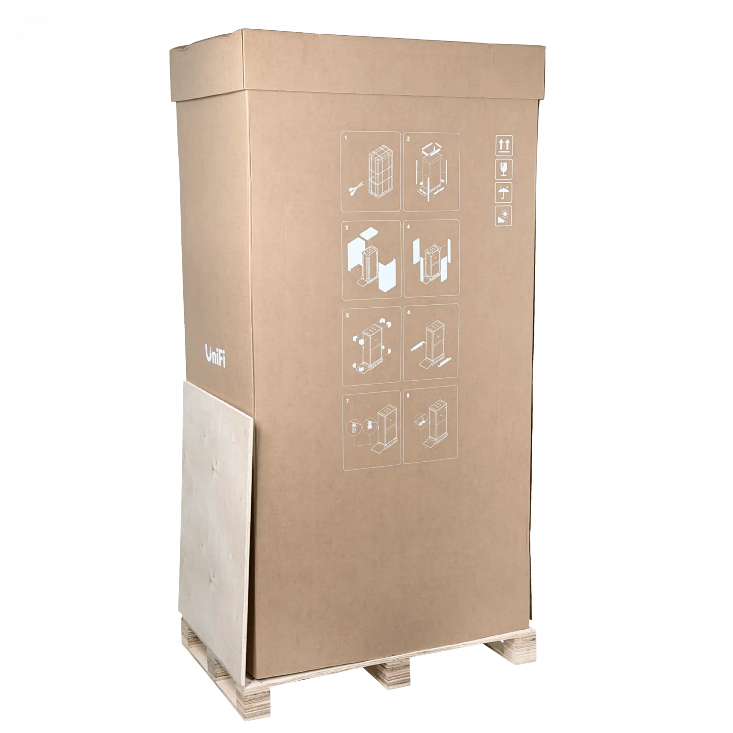 UBIQUITI Puerta Vidrio 42U 1000mm 100cm Fondo Rack Blanco Ventilador 8