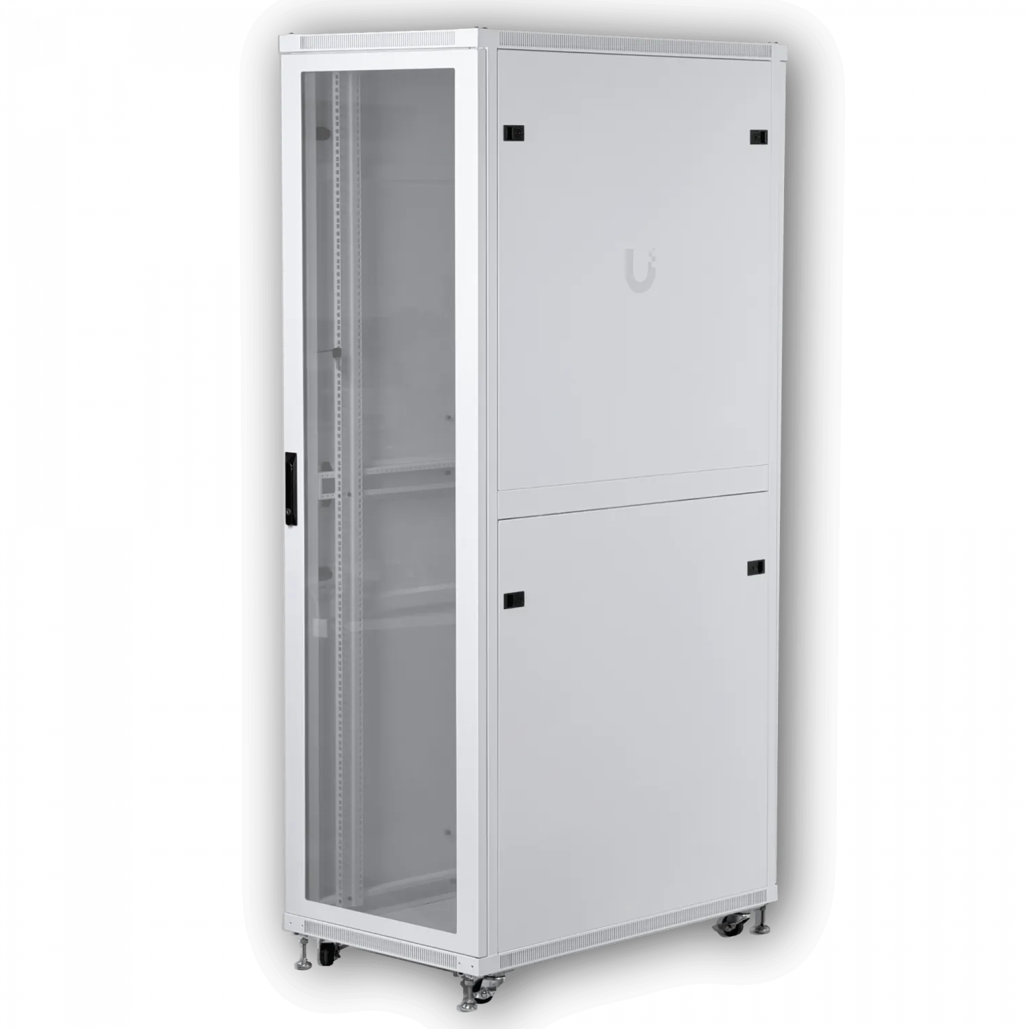 UBIQUITI Puerta Vidrio 42U 1000mm 100cm Fondo Rack Blanco Ventilador 9
