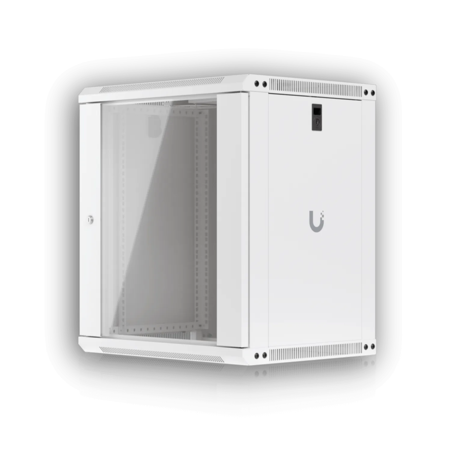 UBIQUITI Blanco 12U 45cm Fondo Puerta Vidrio Gabinete Rack Pared Muro 1