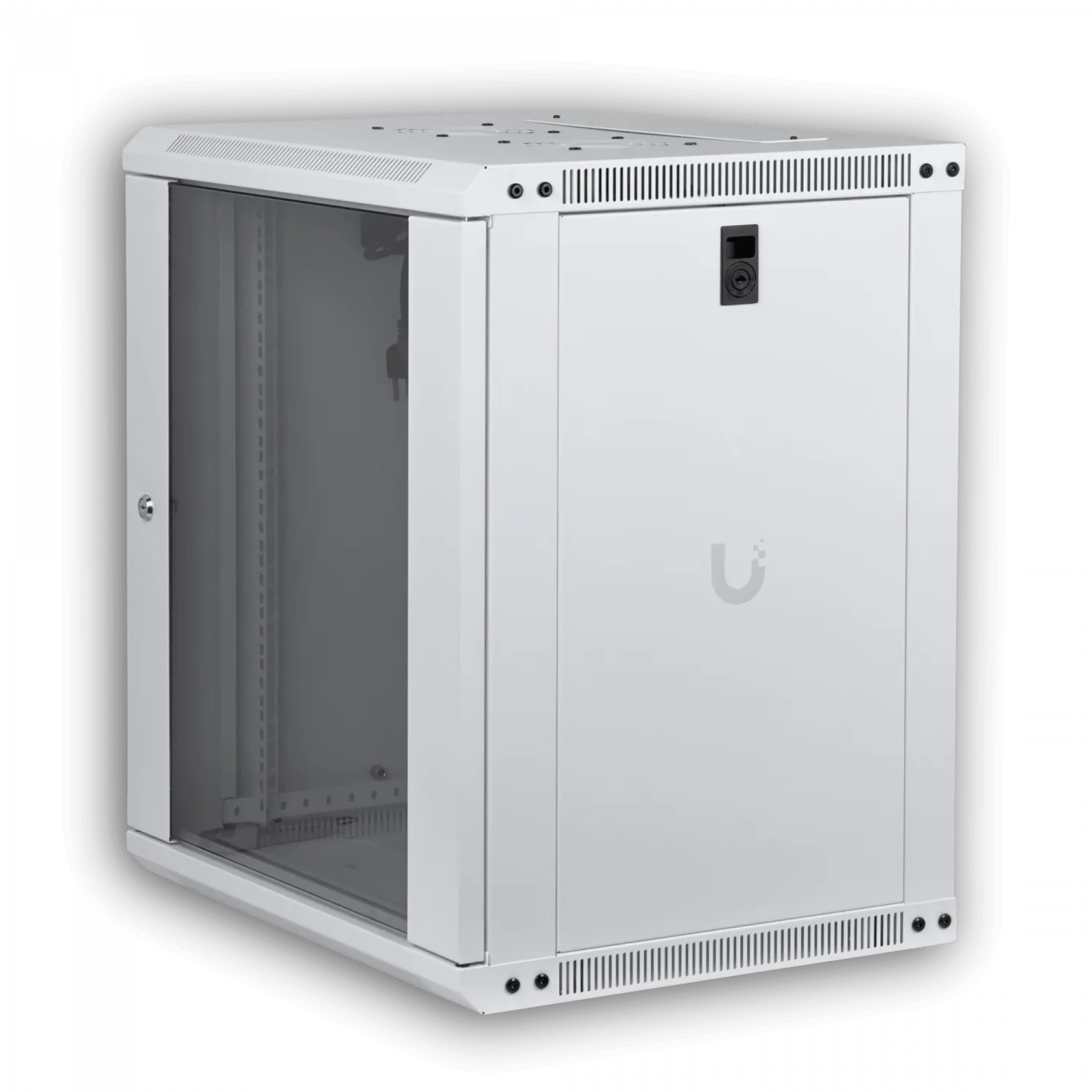 UBIQUITI Blanco 12U 45cm Fondo Puerta Vidrio Gabinete Rack Pared Muro 2