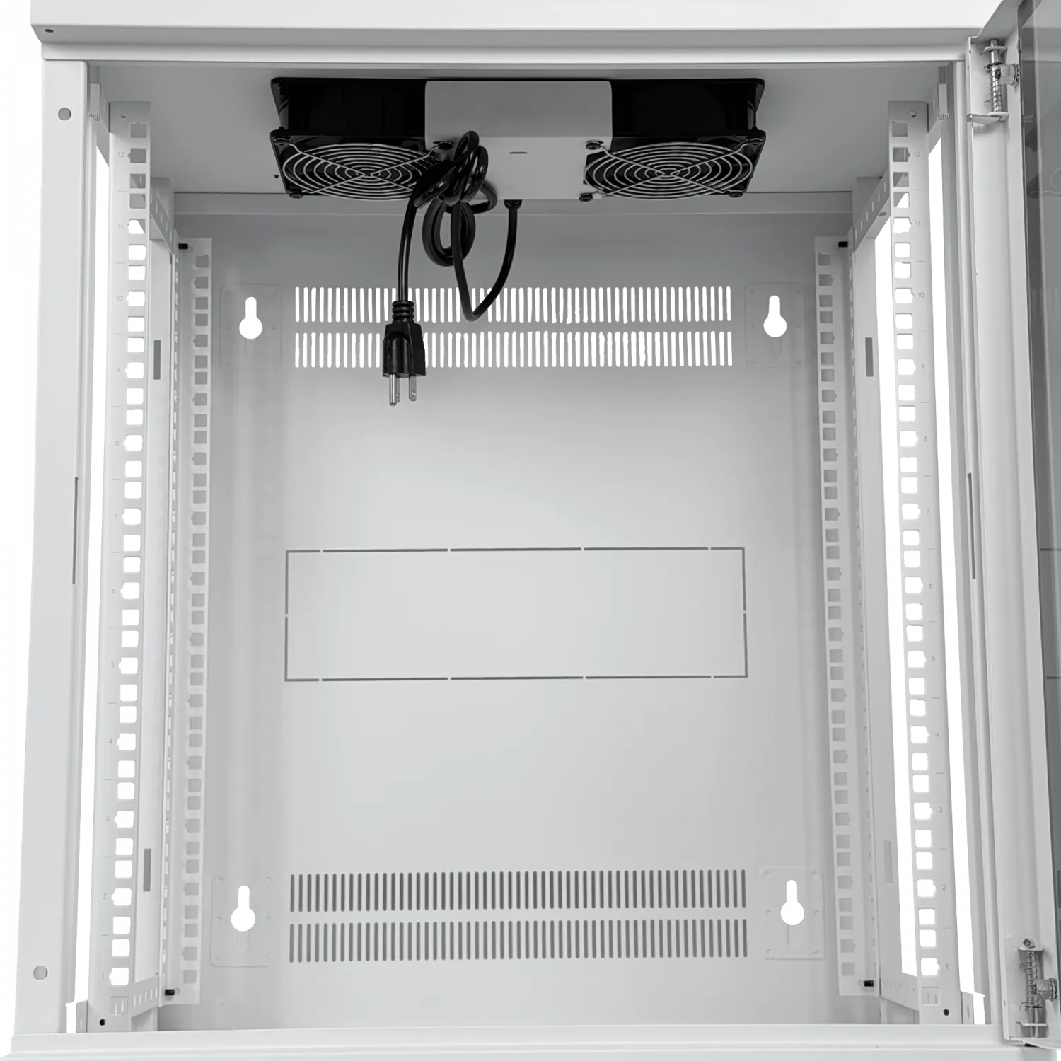 UBIQUITI Blanco 12U 45cm Fondo Puerta Vidrio Gabinete Rack Pared Muro 4
