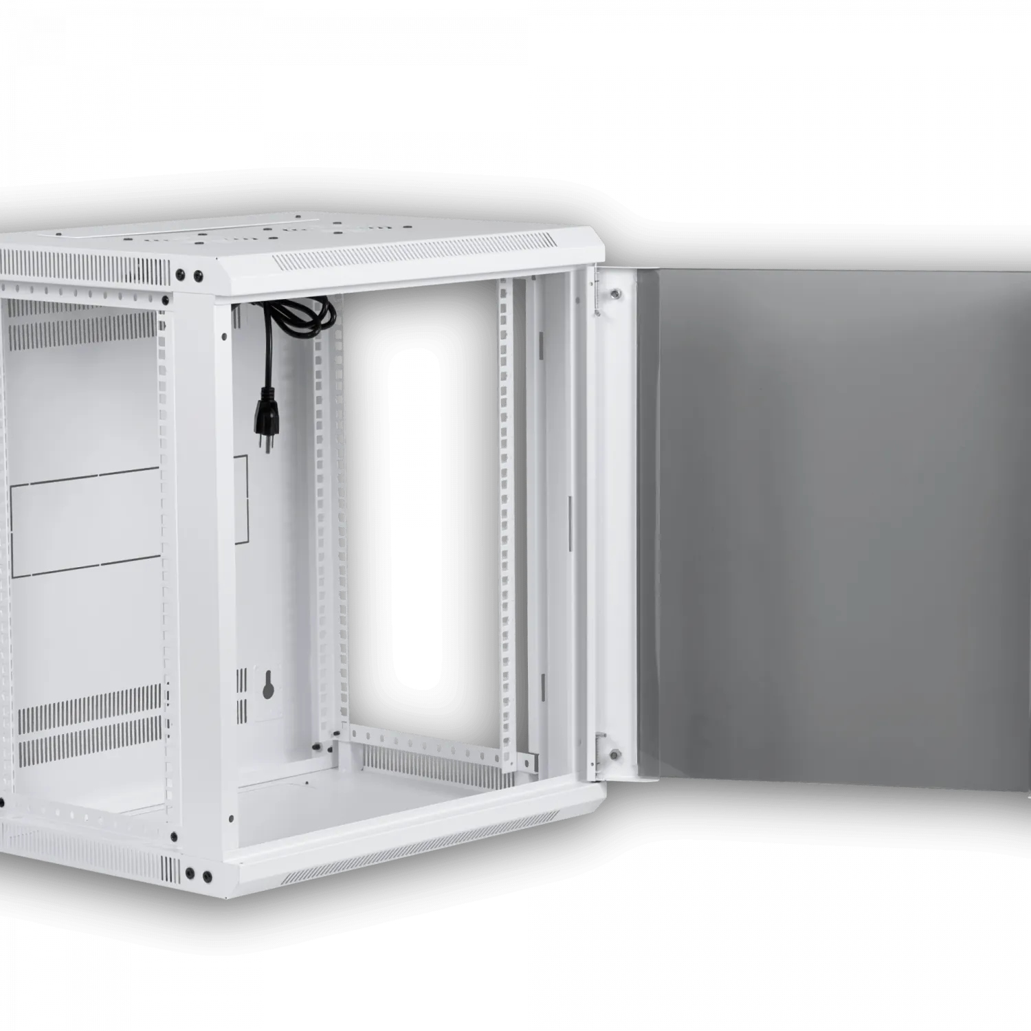 UBIQUITI Blanco 12U 45cm Fondo Puerta Vidrio Gabinete Rack Pared Muro 5