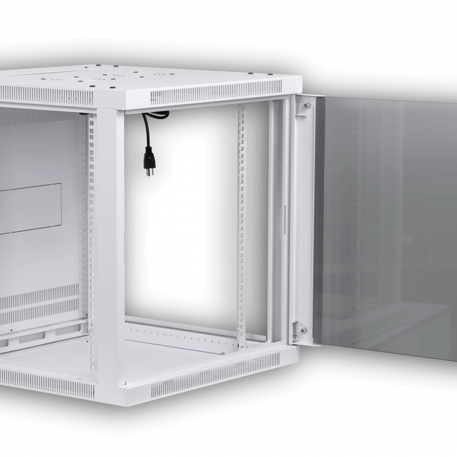 UBIQUITI Blanco 12U 60cm Fondo Puerta Vidrio Gabinete Rack Pared Muro 2