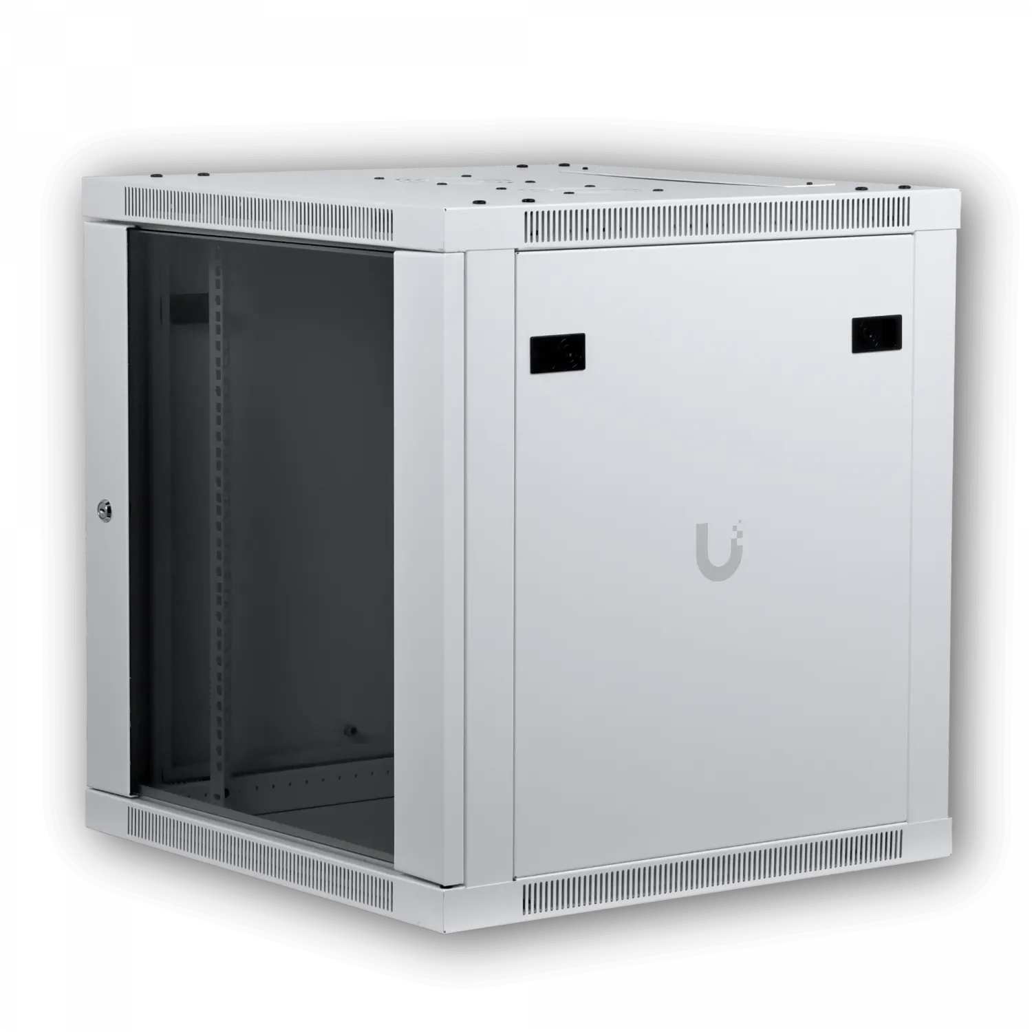 UBIQUITI Blanco 12U 60cm Fondo Puerta Vidrio Gabinete Rack Pared Muro 4