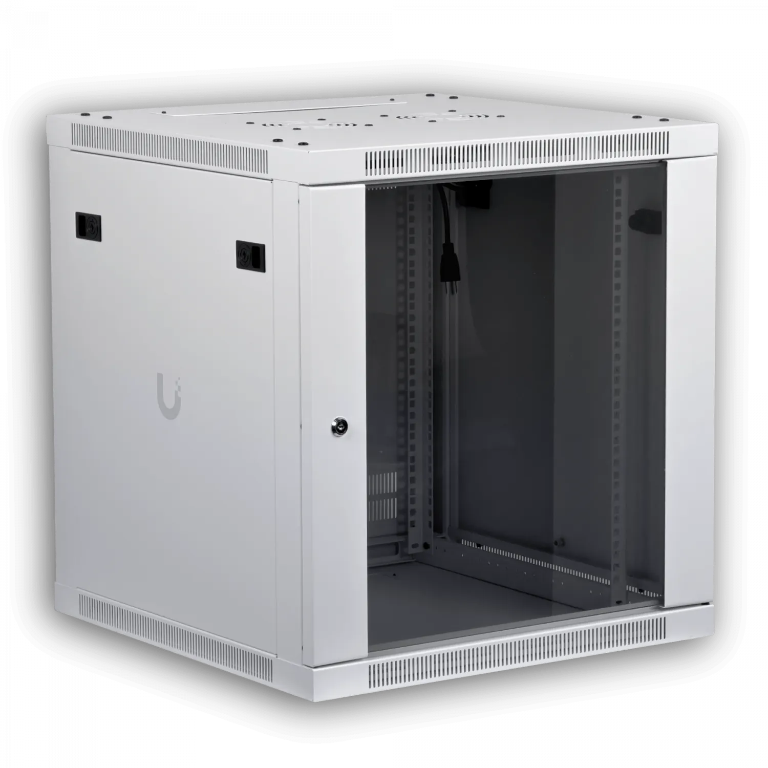 UBIQUITI Blanco 12U 60cm Fondo Puerta Vidrio Gabinete Rack Pared Muro 6