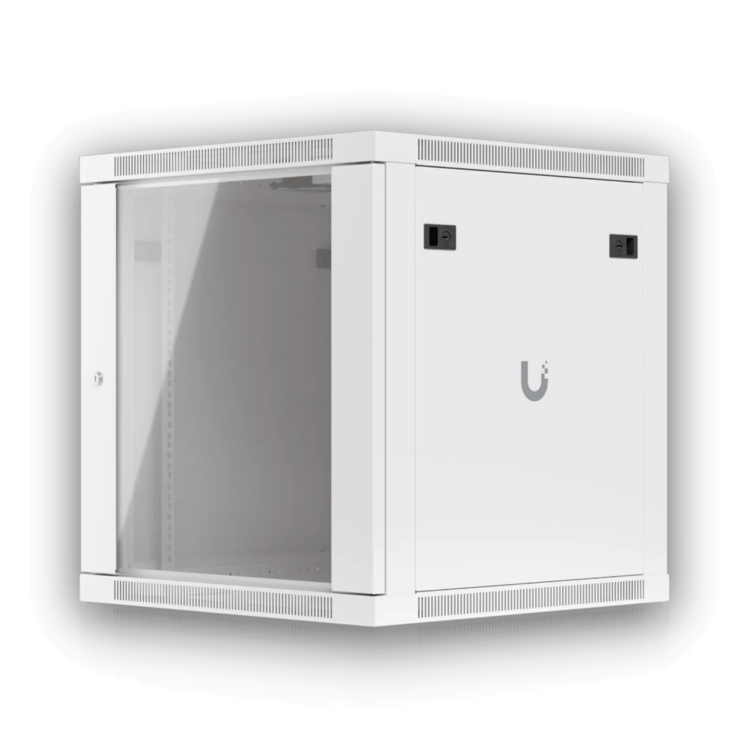 UBIQUITI Blanco 12U 60cm Fondo Puerta Vidrio Gabinete Rack Pared Muro 8