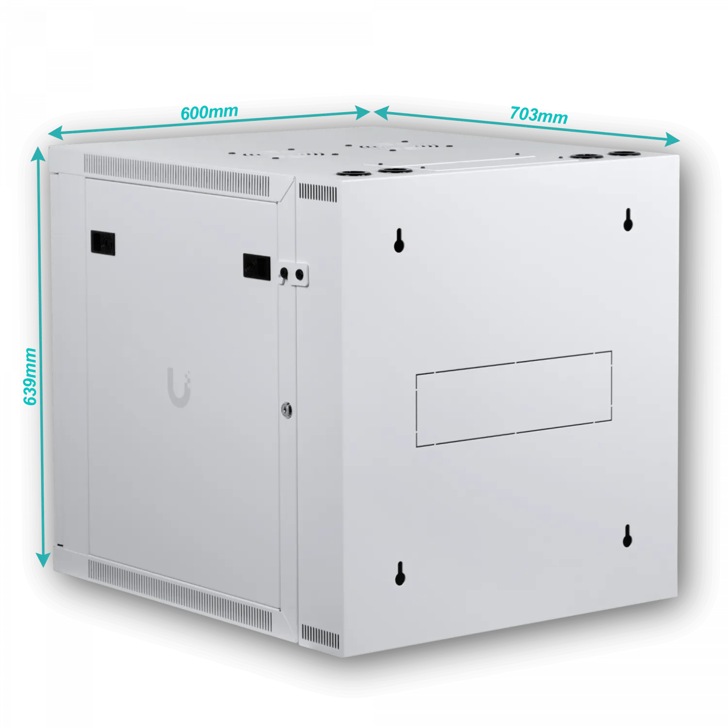 UBIQUITI 12U Microperforada Doble Bisagra 70cm Fondo Rack Muro Blanco 7