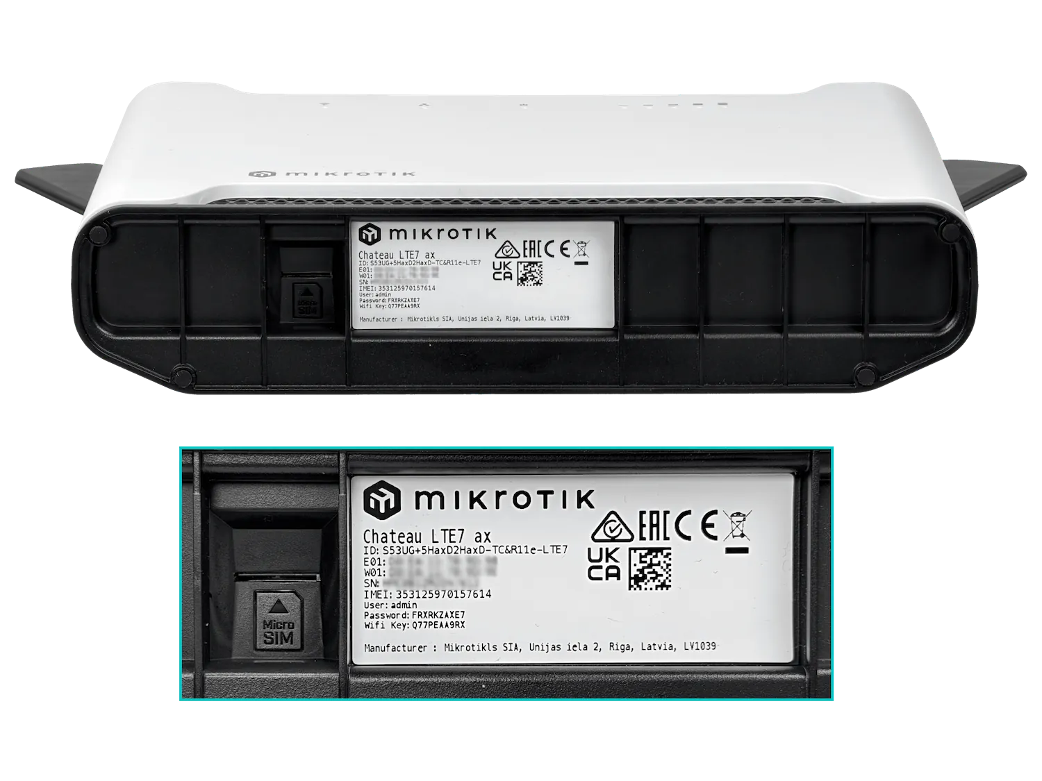 MIKROTIK 5G CAT7 WiFi6 2x2 1-2500 4-1000 Sim USB L4 2,4/5GHz inc24V 4