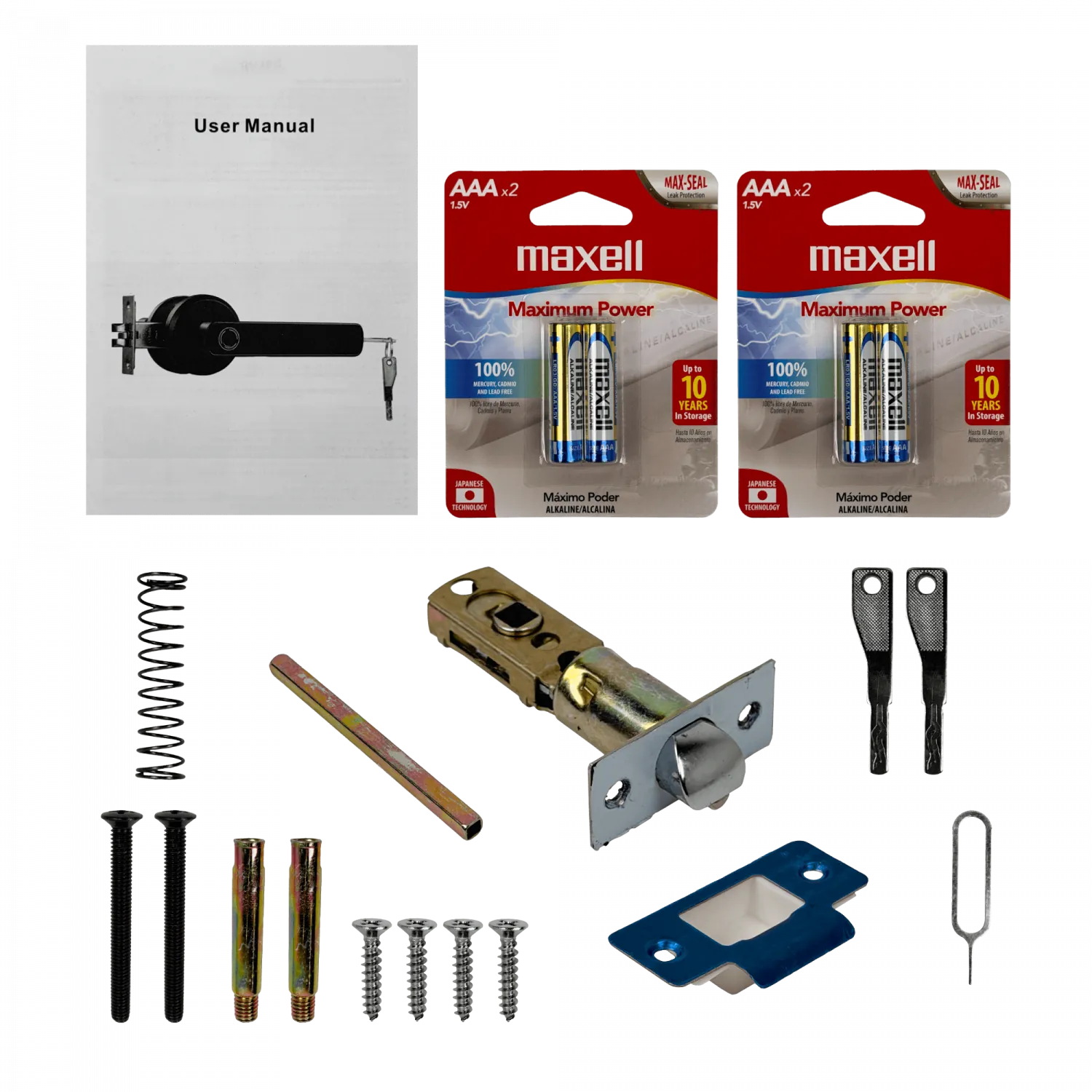 Cerradura inteligente Digital WiFi huella inc-llave inc-pilasAA 5