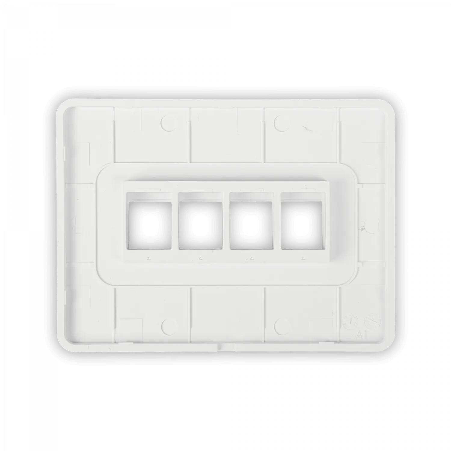 UI 1 unidad Blanco 4-Keystone Horizontal Faceplate Pintable 118x88mm 1
