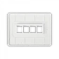 UI 1 unidad Blanco 4-Keystone Horizontal Faceplate Pintable 118x88mm - Miniatura 1