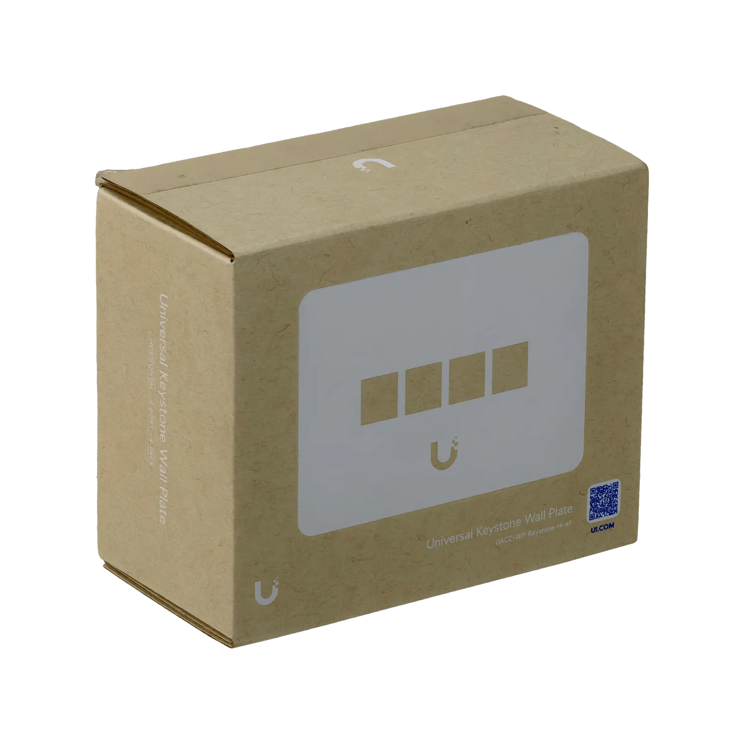 UI 1 unidad Blanco 4-Keystone Horizontal Faceplate Pintable 118x88mm 4