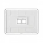 UI 1 unidad Blanco 2-Keystone Horizontal Faceplate Pintable 118x88mm - Miniatura 1