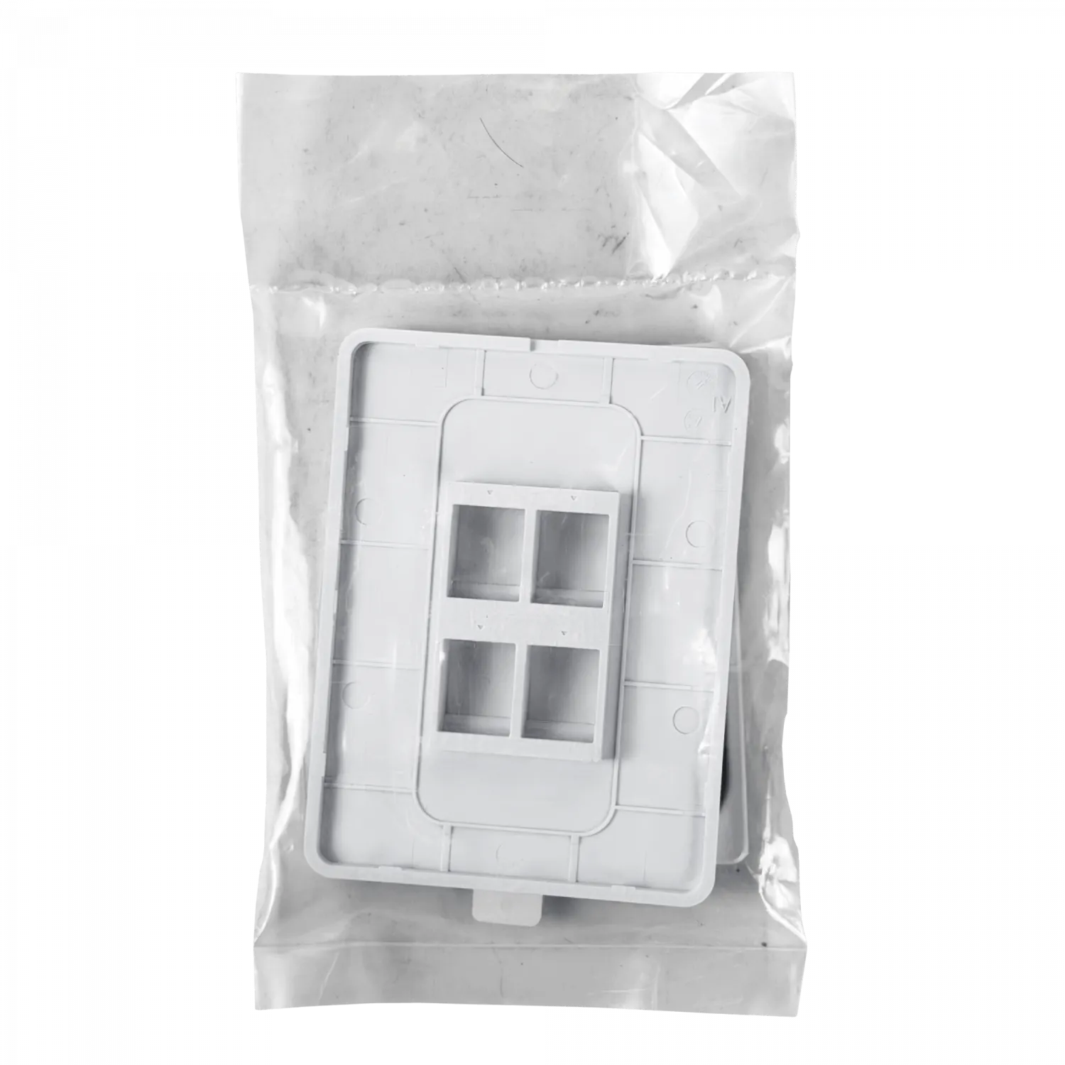 UI 1 unidad Blanco 4-Keystone Vertical Faceplate Pintable 118x88mm 1