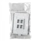 UI 1 unidad Blanco 4-Keystone Vertical Faceplate Pintable 118x88mm - Miniatura 1