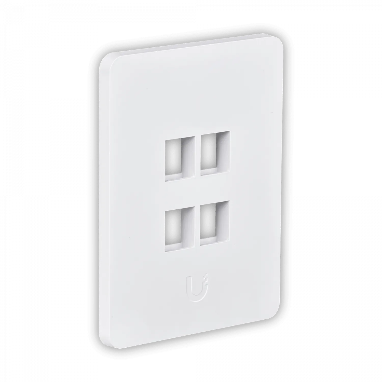 UI 1 unidad Blanco 4-Keystone Vertical Faceplate Pintable 118x88mm 4