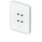 UI 1 unidad Blanco 4-Keystone Vertical Faceplate Pintable 118x88mm - Miniatura 5