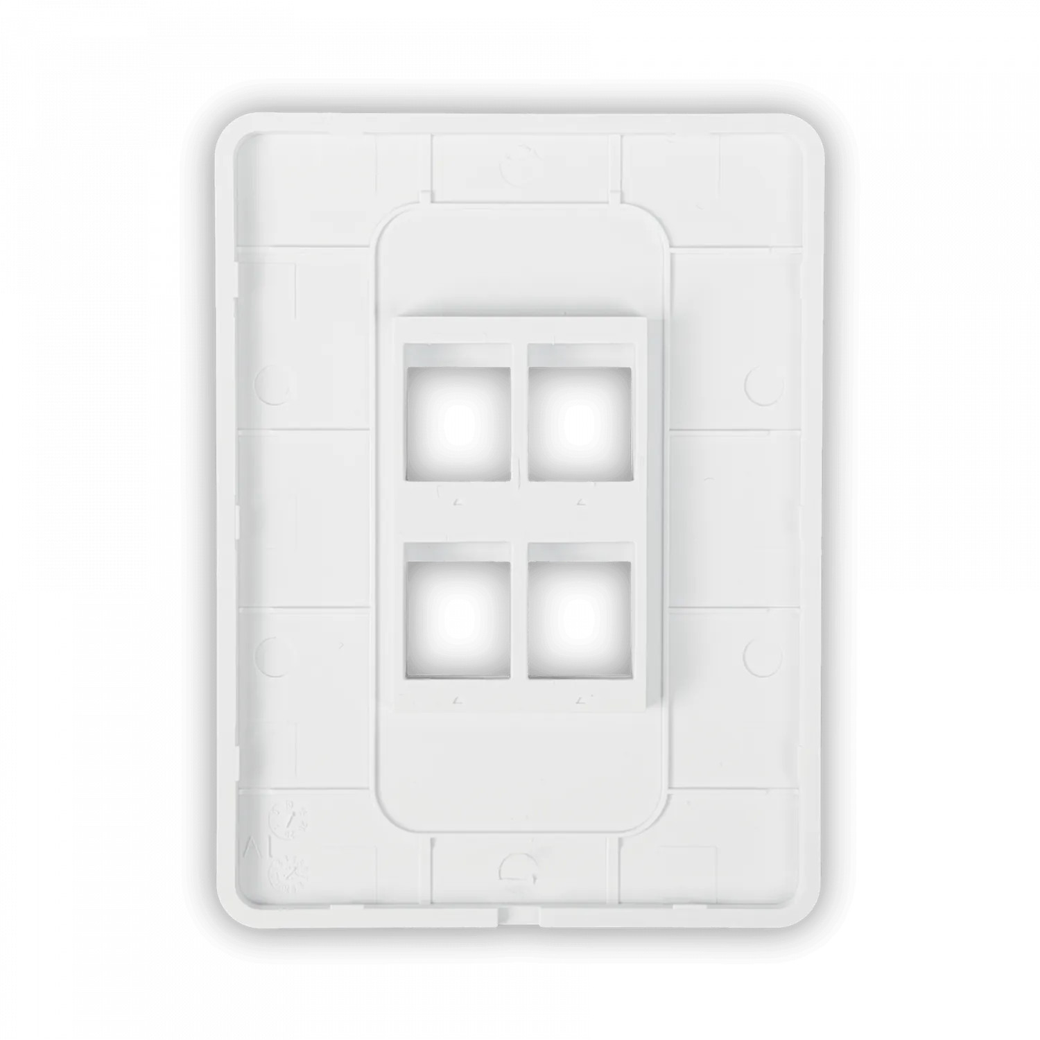 UI 1 unidad Blanco 4-Keystone Vertical Faceplate Pintable 118x88mm 6