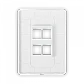 UI 1 unidad Blanco 4-Keystone Vertical Faceplate Pintable 118x88mm - Miniatura 6