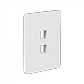 UI 1 unidad Blanco 2-Keystone Vertical Faceplate Pintable 118x88mm - Miniatura 2