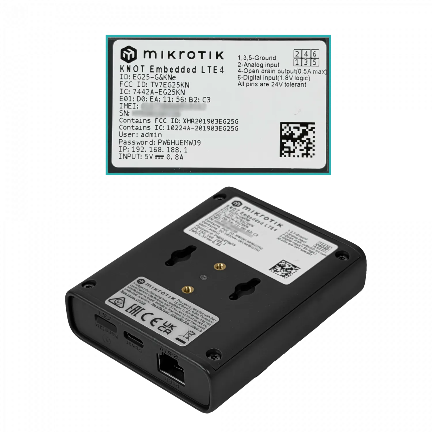 MIKROTIK CAT4-LTE/4G BT5 GPS 1-1000-Poe USB-C Riel Din SIM/eSIM Global 2