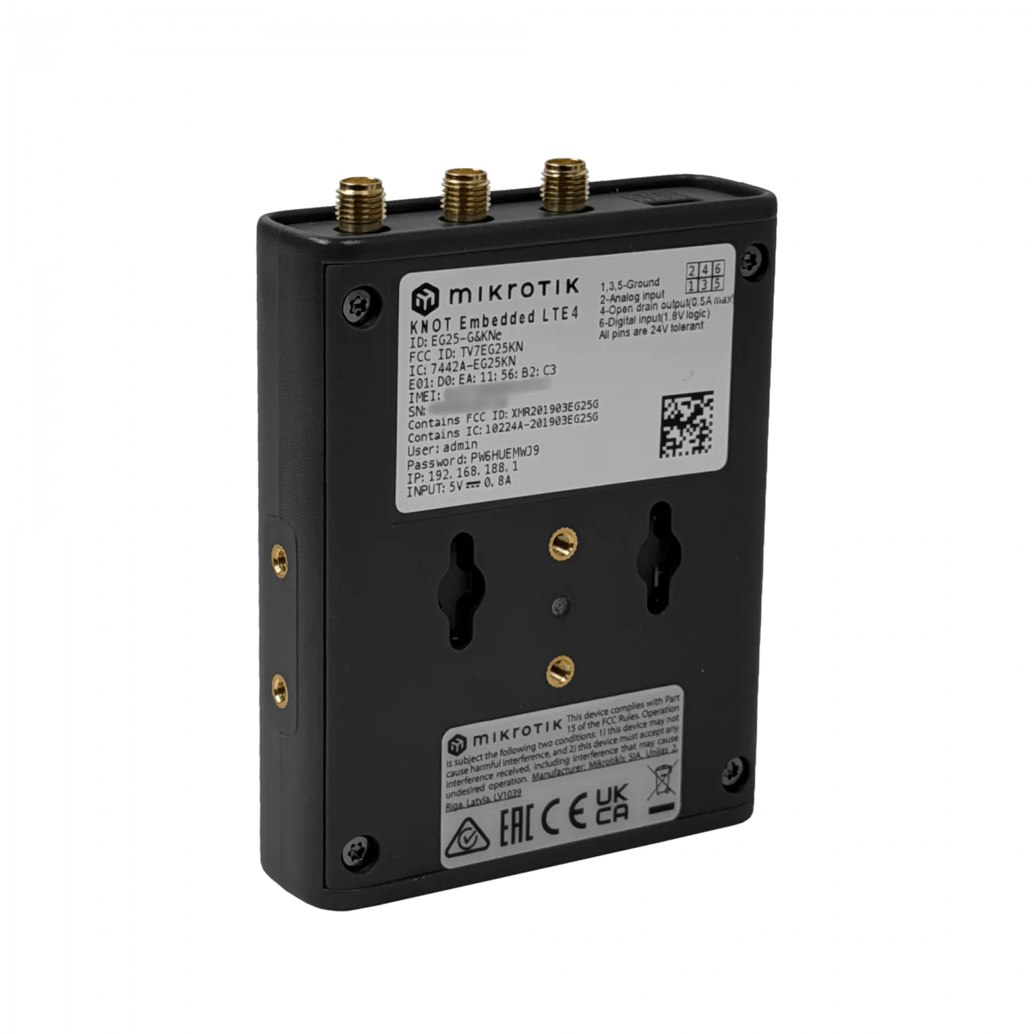MIKROTIK CAT4-LTE/4G BT5 GPS 1-1000-Poe USB-C Riel Din SIM/eSIM Global 7