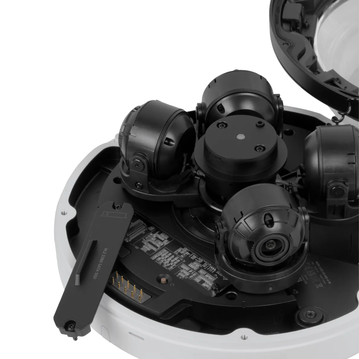UI Blanco 360º 4x8MP 2,33x IR20m 1-1000 IK10 IP66 CamaraIP PoE++ M.2 1