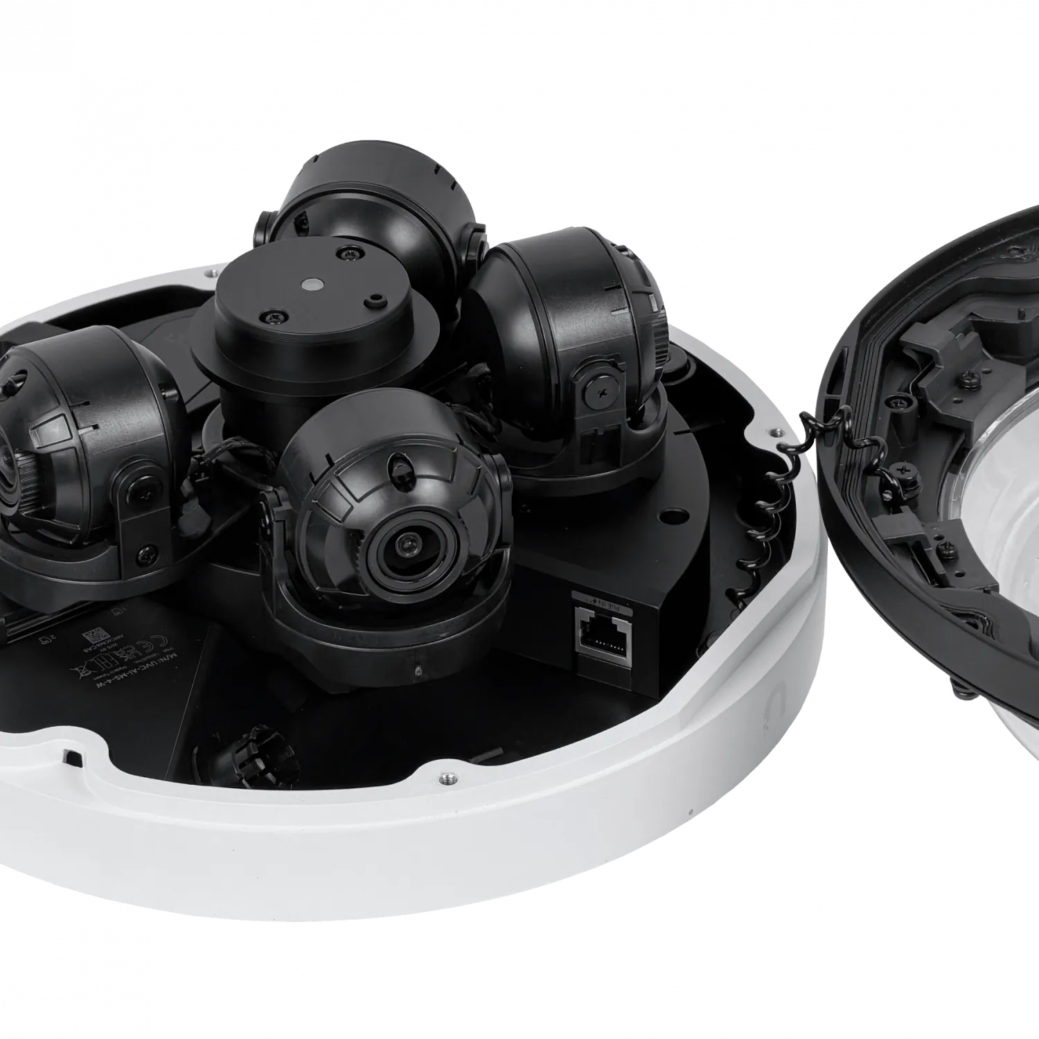 UI Blanco 360º 4x8MP 2,33x IR20m 1-1000 IK10 IP66 CamaraIP PoE++ M.2 7