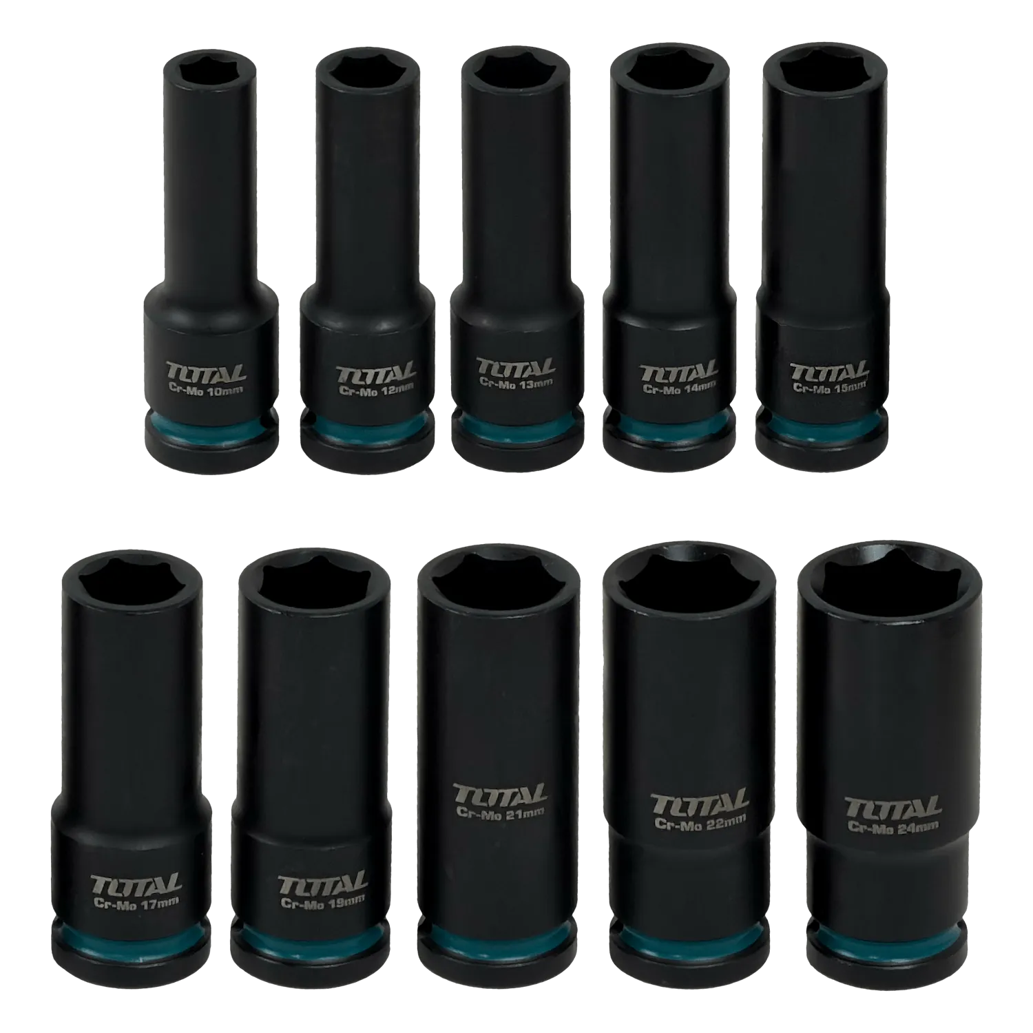 TOTAL Juego 10-Dados Impacto toma-1/2 Largo 78mm 10-24mm THKISD12102L 2