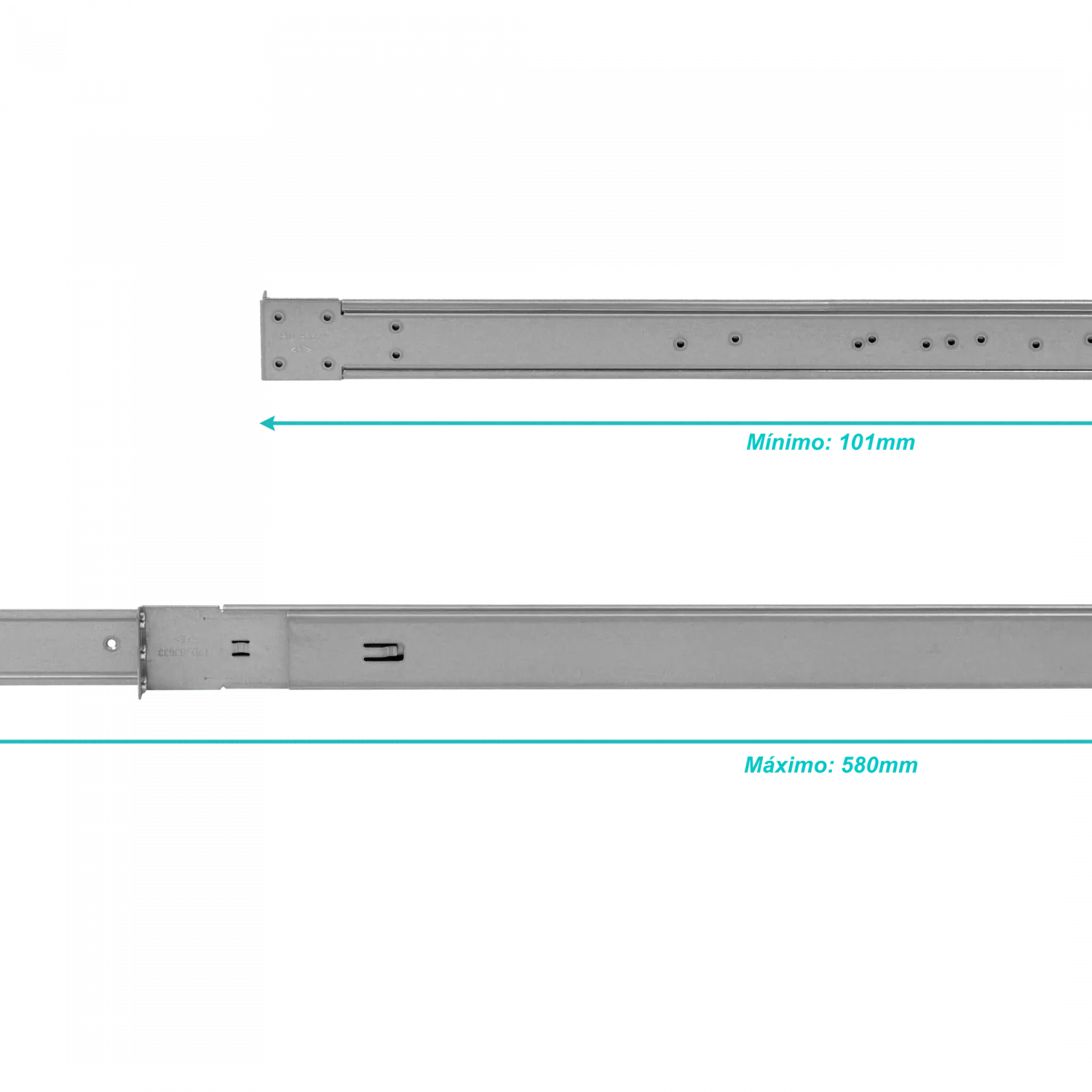 MIKROTIK 1U Fondo 580-101mm Riel de Rack Soporta 13kg 4