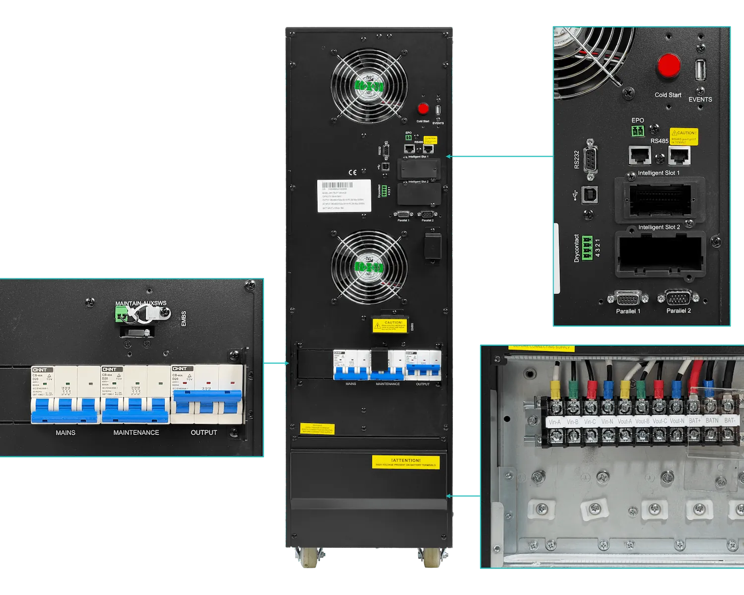 ENERSAFE Trifasica 10KVA 10kW 0ms 20x9AH UPS Torre Online 8