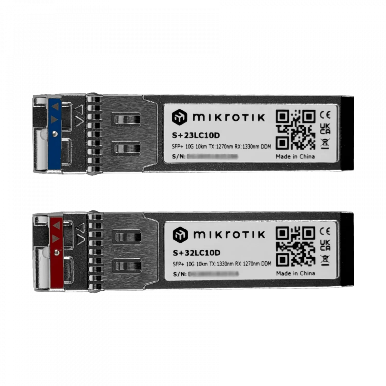 MIKROTIK 10G 1-LC 10km Pareja SFP WDM Bidireccional 1270nm/1330nm DDM 3