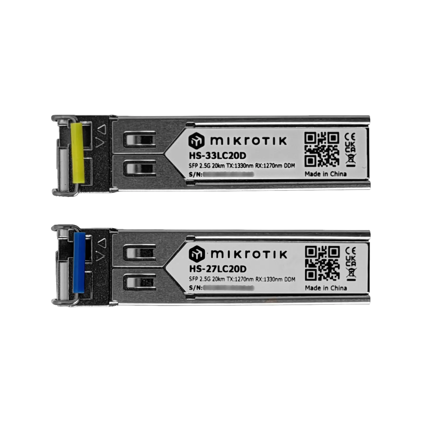 MIKROTIK 2,5G 1-LC 20km Pareja SFP WDM Bidireccional 1270/1330nm DDM 2